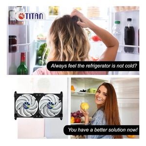 TITAN Motorhome Fridge Fan Twin 12cm IP55 Waterproof TTC-SC20(B) RV Cooling Fan